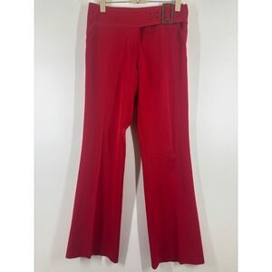 Sooki Red Belted‎ Flare Leg Trousers Antique Brass Buckle Grommet Detail Mens 6